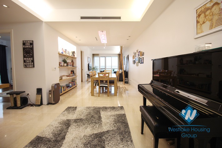 A three-bedroom apartment with full fancy furniture for rent in Ciputra, Tay Ho, Hanoi